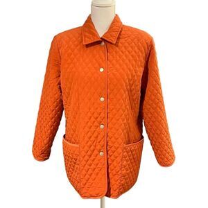 Susan Graver Quilted Utility Jacket Size S Orange Barn Equestrian Cabincore